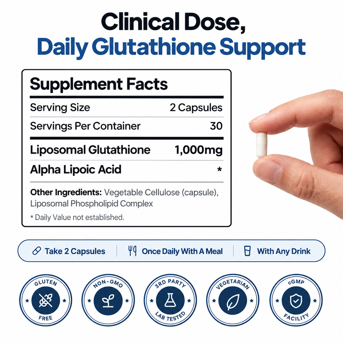 Liposomal Glutathione Capsules | Liver & Cellular Detox Support